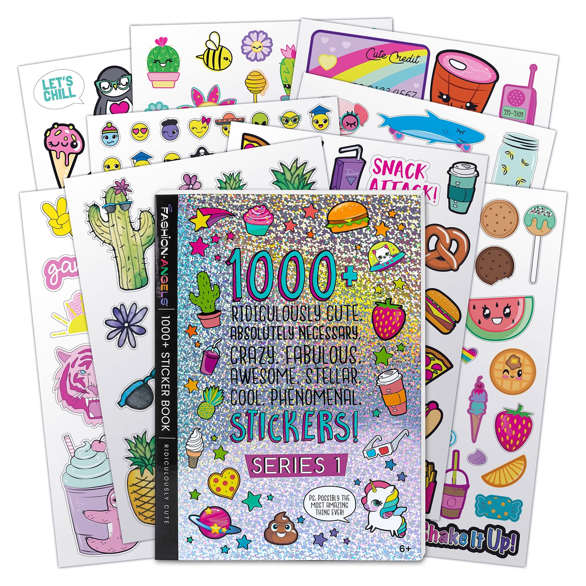 Fashion Angels 1000+ Ridiculously Cute Stickers for Kids - Fun Craft Stickers for Scrapbooks Planners Gifts and Rewards 40-Page Sticker Book for Kids Ages 6+ and Up