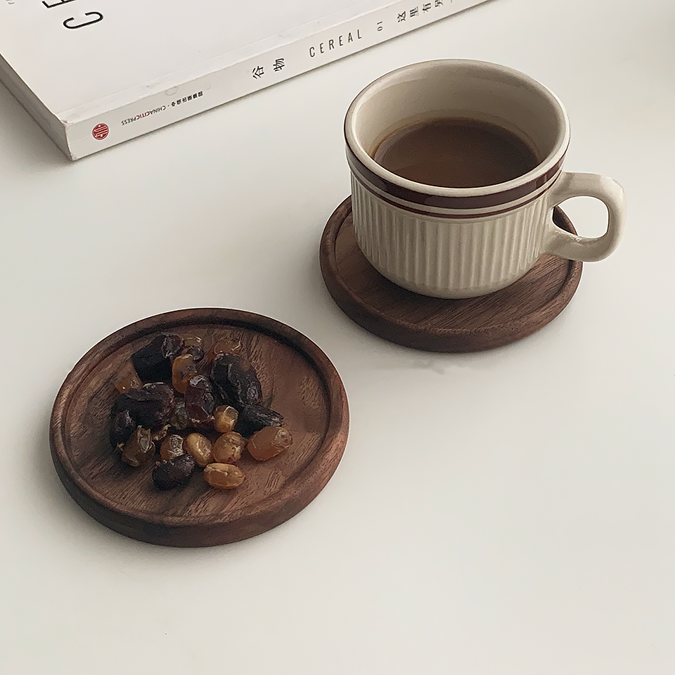 Unpainted Japanese Walnut Insulated Wooden Coaster Abundance Forge