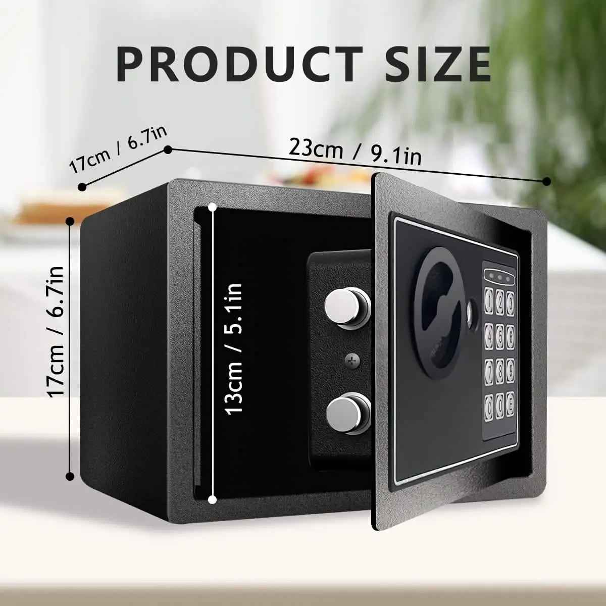 Fireproof Digital Home Safe with Keypad, Sensor Light & Money Bag-Silver DailySale
