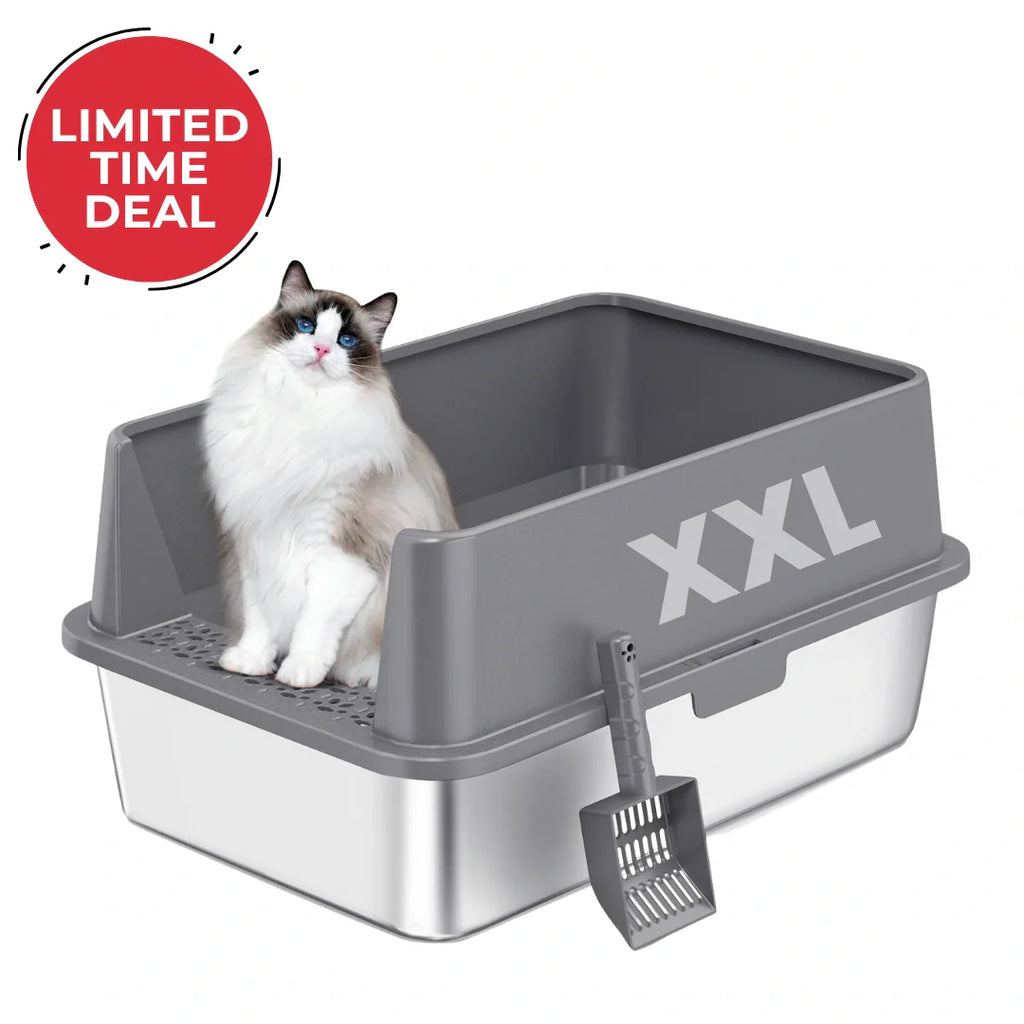 XXL 304 Stainless Steel Cat Litter Box 4FurBaby