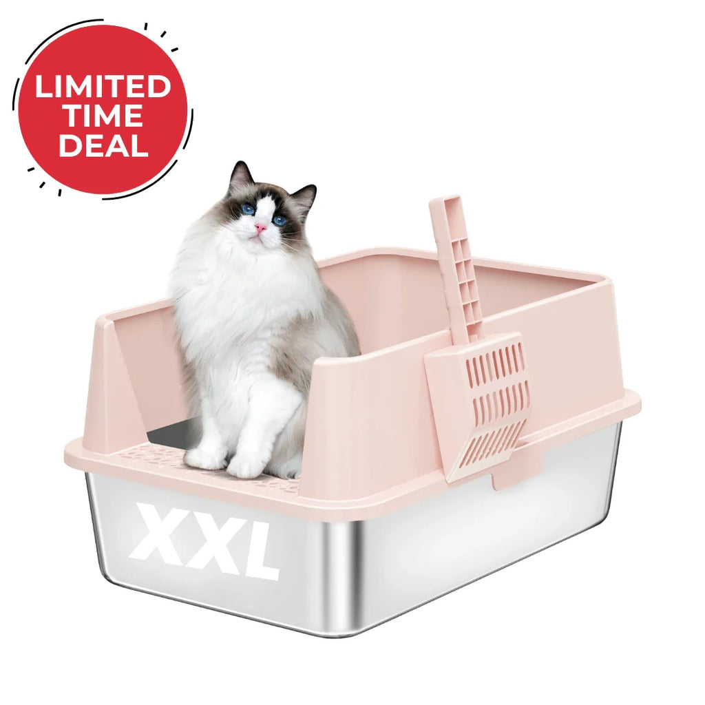 XXL 304 Stainless Steel Cat Litter Box 4FurBaby