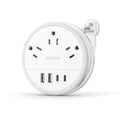 NTONPOWER Travel Power Strip Cruise Approved Power Strip with 3 Outlets 4 USB Ports(2 USB C) 4FT Wrapped Around Flat Extension Cord Portable Power Strip for Travel Cruise Ship Essentials White