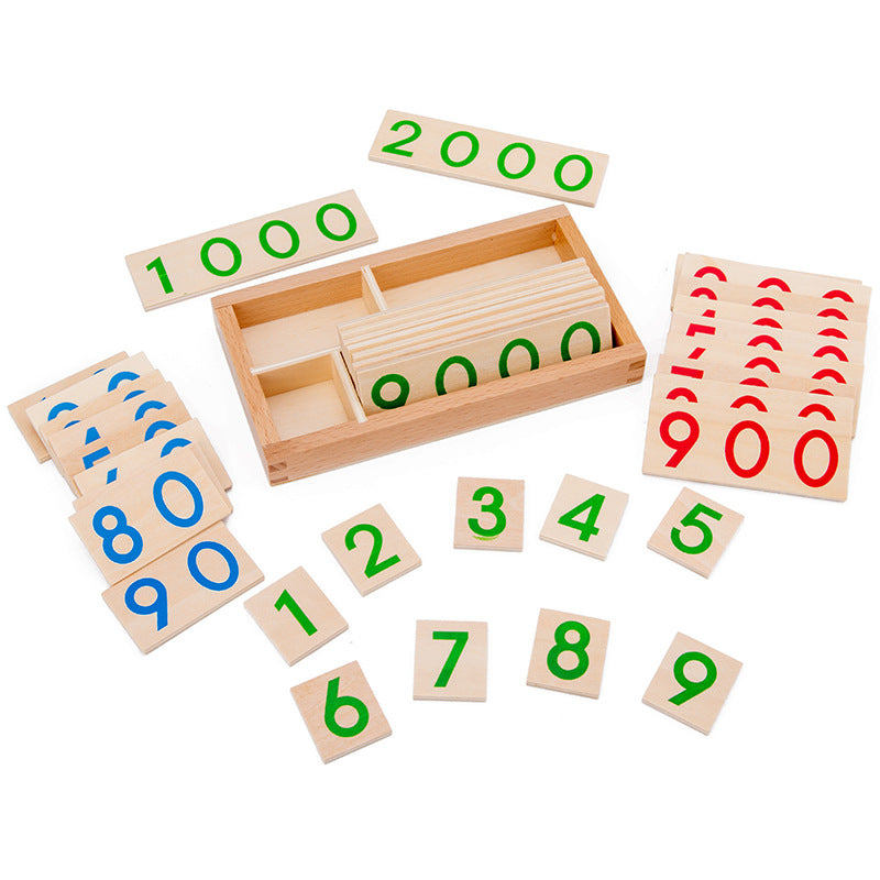 Montessori Wooden Number Cards 1-9999 for Kids Abundance Forge
