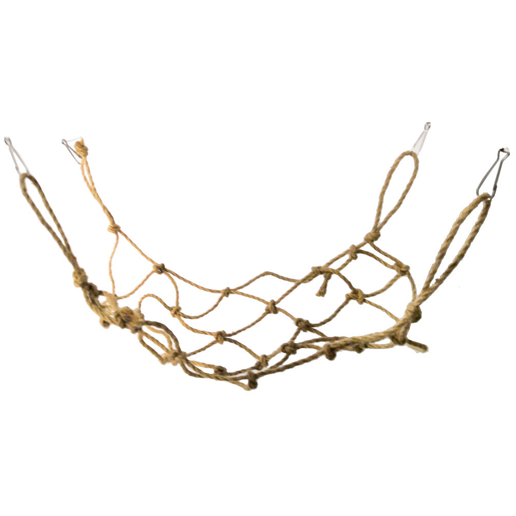 Hanging Parrot Climbing Net with Hook and Swing Rope Abundance Forge
