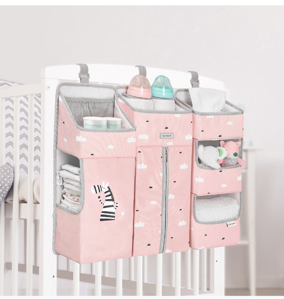 Baby Crib Organizer Nursery Decor Maroon Chronos