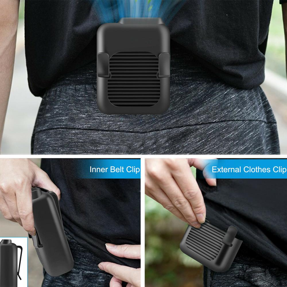 Portable Compact Cooling Fan Hanging Handsfree with Waist Clip Yellow Pandora