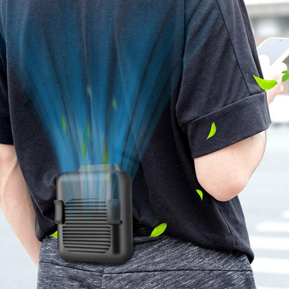Portable Compact Cooling Fan Hanging Handsfree with Waist Clip Yellow Pandora