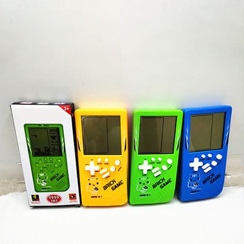 Retro Childhood Tetris Handheld Game Player Yellow Teal Simba