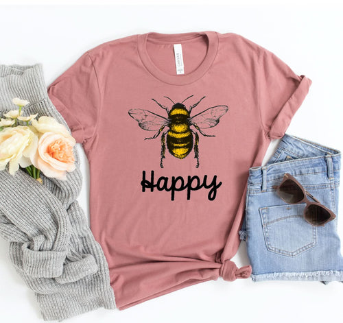 Bee Happy T-shirt White Caeneus
