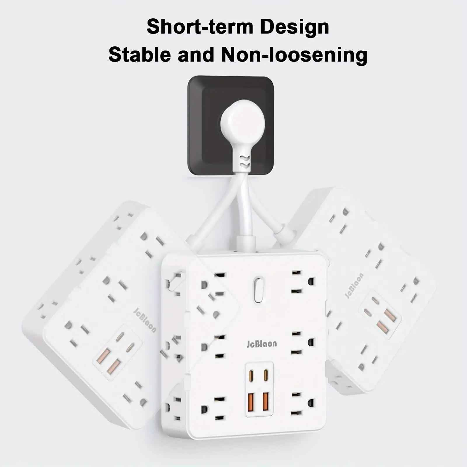 16-in-1 Power Strip – 12 AC Outlets & 4 USB Ports, White DailySale