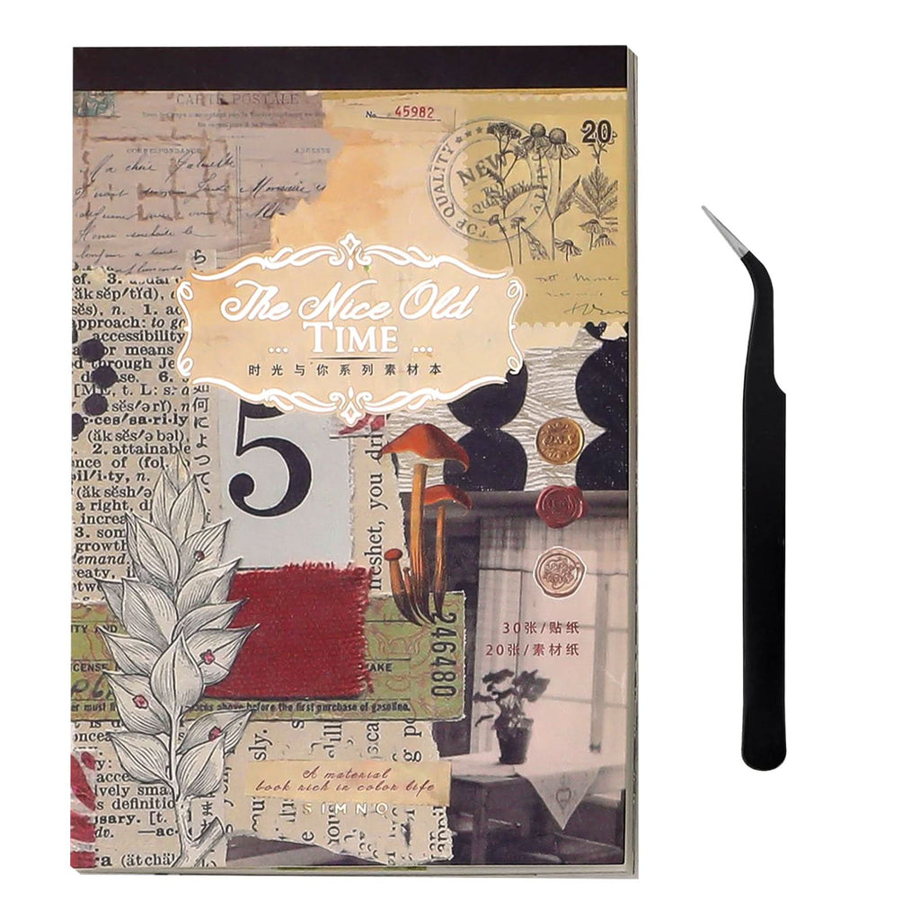 Vintage Stickers for Scrapbooking 411 PCS Vintage Scrapbook Supplies with 30 Sheet of Vintage Stickers & 20 Sheet of Scrapbook Papers for Aesthetic Planners Diary DIY Crafts