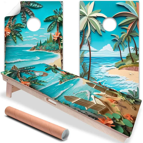 Beach Dreams - Cornhole Board Wrap - Set of 2 - Abundance Forge