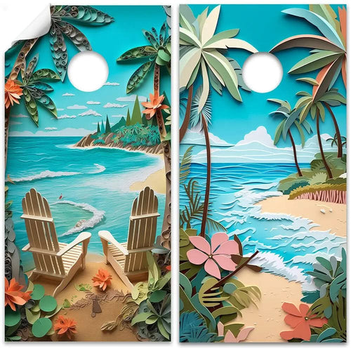 Beach Dreams - Cornhole Board Wrap - Set of 2 - Abundance Forge