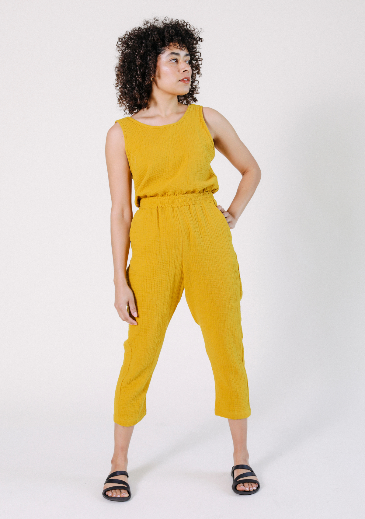 POPLINEN Jameela Organic Cotton Jumpsuit - Golden